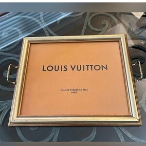 LV Tray with Gold Handles - Upcycled